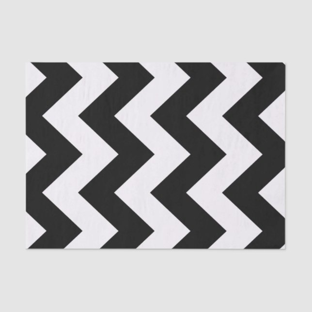 Black Bold Mod Zickzack Seidenpapier (Vorderseite)