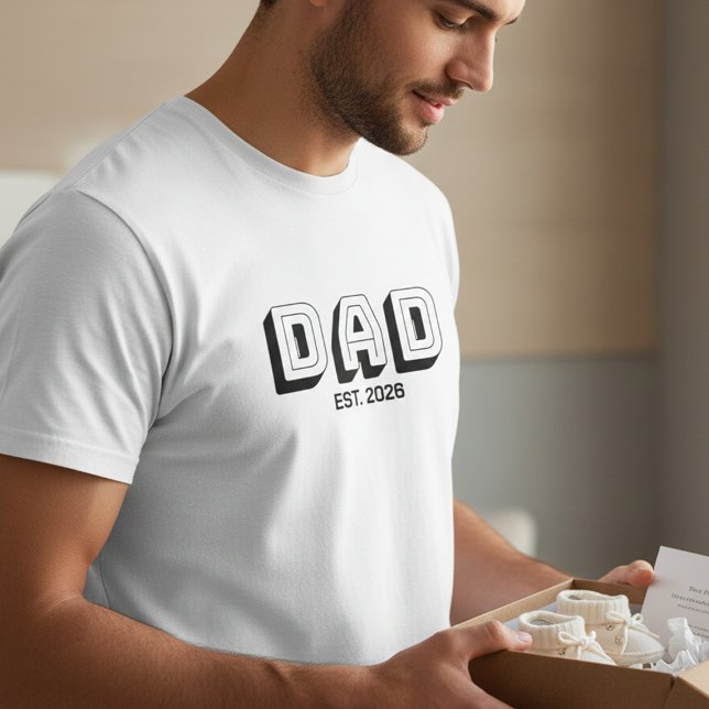 Black Bold Varsity Established Dad Design T-Shirt (Von Creator hochgeladen)