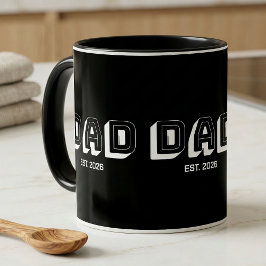 Black Bold Varsity Established Dad Tasse