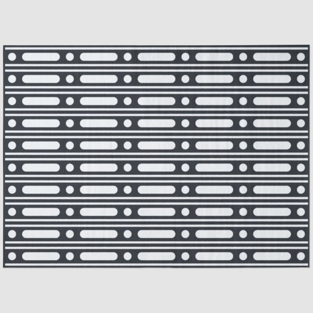 Black Bone Inlay Dots Border Decoupage Paper Seidenpapier (Vorderseite)