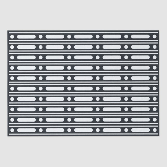 Black Bone Inlay Dots Border Decoupage Paper Seidenpapier (Vorderseite)
