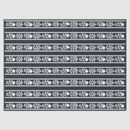 Black Bone Inlay Floral Border Decoupage Paper Seidenpapier