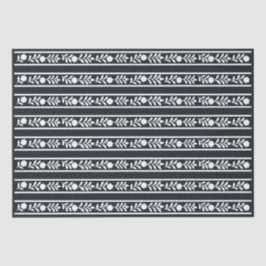 Black Bone Inlay Floral Border Decoupage Paper Seidenpapier
