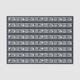 Black Bone Inlay Floral Border Decoupage Paper Seidenpapier