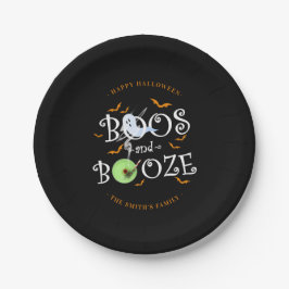 Black Boos & Booze Halloween-Party Pappteller