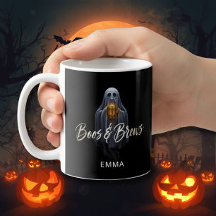 Black Boos & Brews Geist Halloween Kaffeetasse