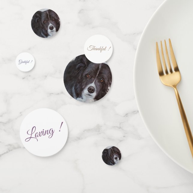 Black Border Collie Dog Birthday Konfetti (Gruppe)