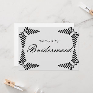 Black Border Confetti Werden Sie meine Bridesmaid Einladung