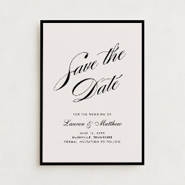 Black Border Ivory Modern Save the Date Einladung