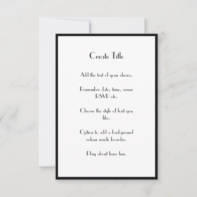 Black Border Modern Art Deco Hochzeit Einladung (Vorderseite)