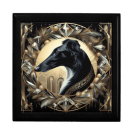 Black Borzoi Wreath Erinnerungskiste