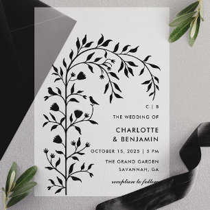 Black Botanical Bird Arch Wedding