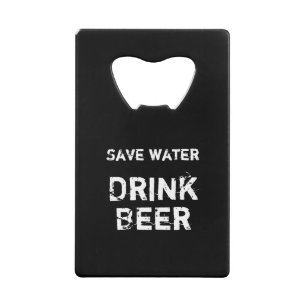 Black Bottle Opener: Gerettet Wasser - Trink Bier Geldbeutel Flaschenöffner