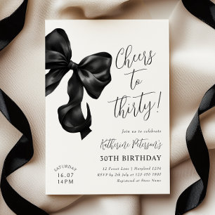 Black Bow 30. Geburtstag Einladung