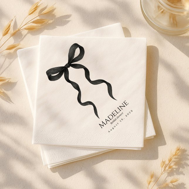 Black Bow Brautparty Napkins | Eleganter Cocktail Serviette (Von Creator hochgeladen)
