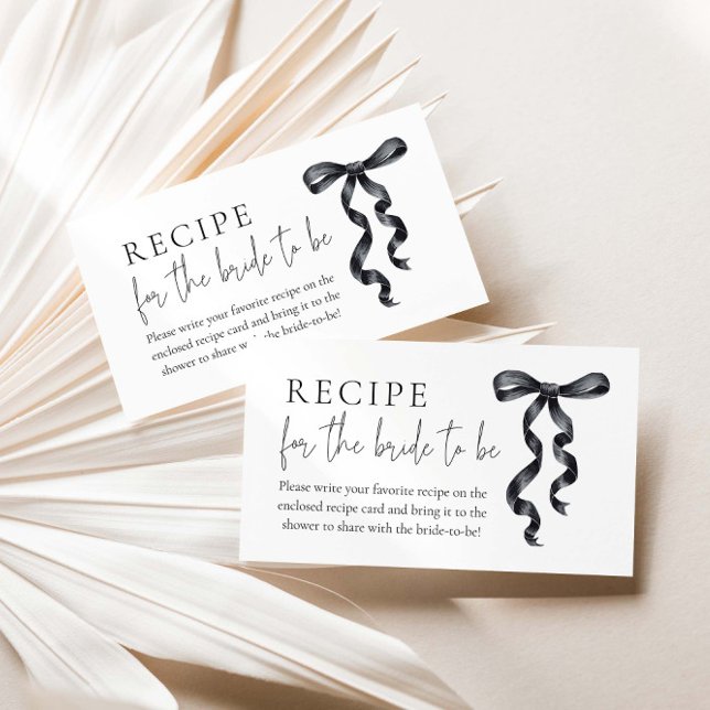 Black Bow Brautparty Rezept für die Braut zu sein Begleitkarte (Von Creator hochgeladen)
