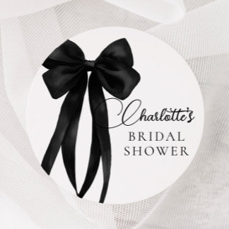 Black Bow Bridal Shower Sticker