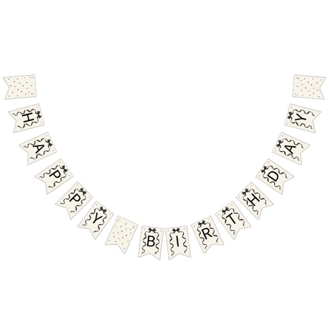 Black Bow Coquette Birthday  Wimpelkette (Alle)