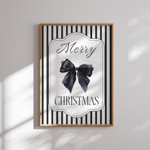 Black Bow Frohe Weihnachtsmauer Kunst Poster