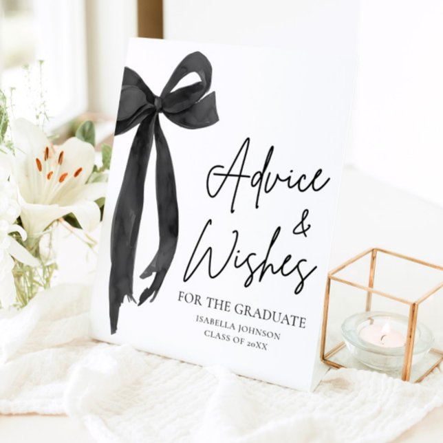 Black Bow Grad Party Graduate Ratschläge und Wünsc Sockelschild (Von Creator hochgeladen)