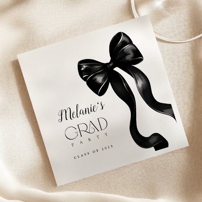 Black Bow Grad Party Serviette (Von Creator hochgeladen)