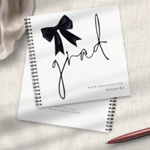 Black Bow Grad Script Graduate Gästebuch