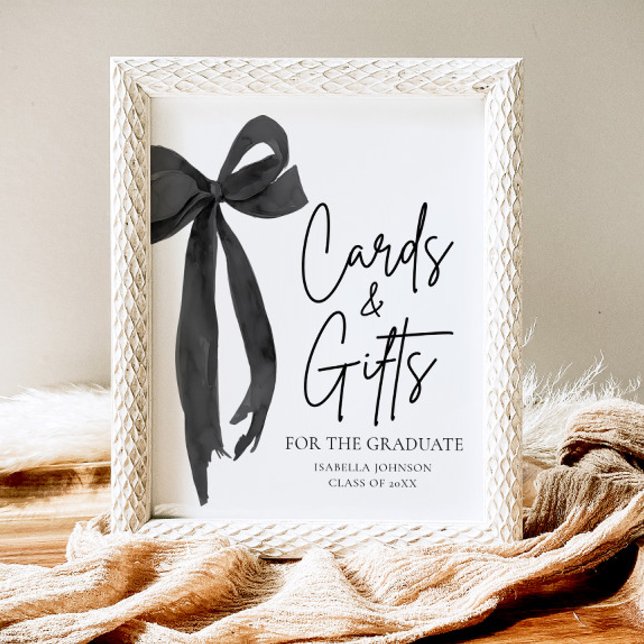 Black Bow Graduate Party Graduate Cards & Gifts Poster (Von Creator hochgeladen)