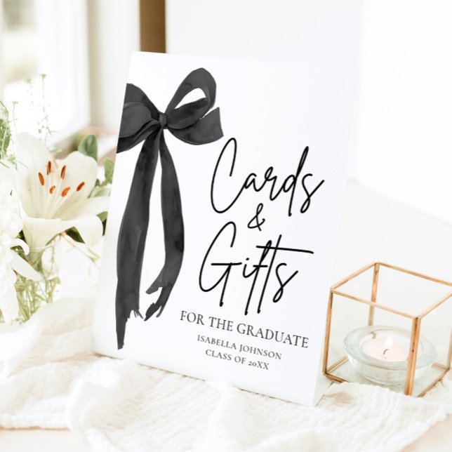 Black Bow Graduate Party Graduate Cards & Gifts Sockelschild (Von Creator hochgeladen)