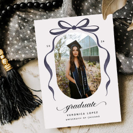 Black Bow Graduation Open House Party Invitation Einladung