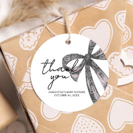 Black Bow Halloween Baby Dusche Runde Geschenkanhänger