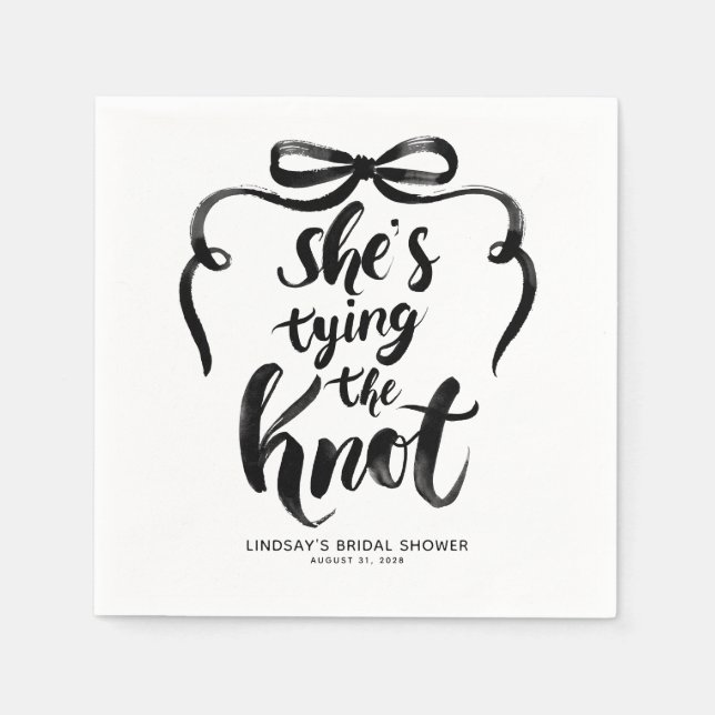Black Bow - ihre Hochzeits- Brautparty Serviette (Vorderseite)