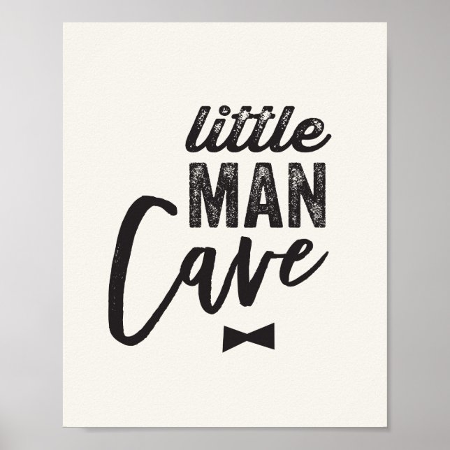 Black Bow Krawatte Little Man Cave Boy Baby Kinder Poster (Vorne)