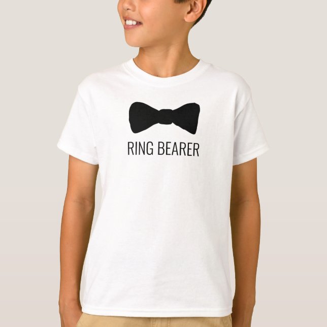 Black Bow Krawatte Ring Bearer Kid's Tshirt (Vorderseite)