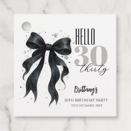 Black Bow Modern 30. Geburtstag Geschenkanhänger
