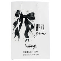 Black Bow Modern 30th Birthday 