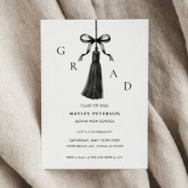 Black Bow Modern Class of 2026 Graduation  Ankündigung