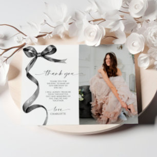 Black Bow Photo Merci Carte de note