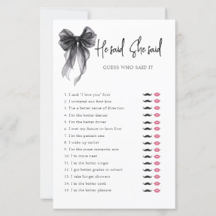 Black Bow sagte, sie sagte Brautparty Game