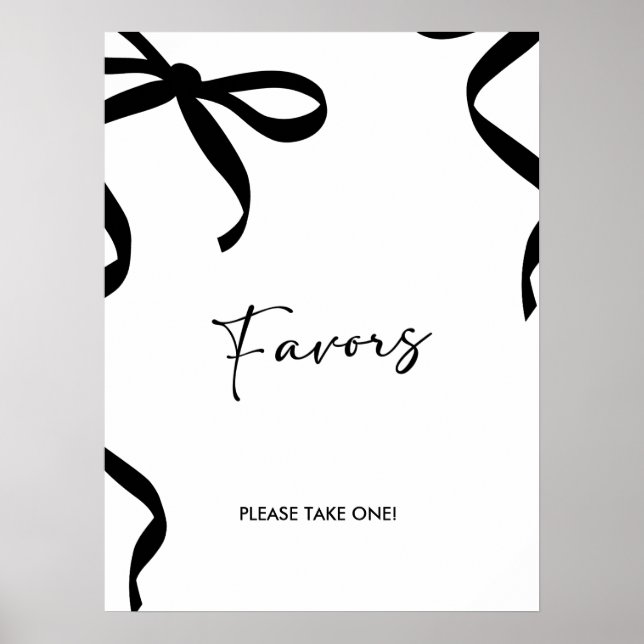 Black Bow She's Tying the Knot Bridal Shower Poster (Vorne)