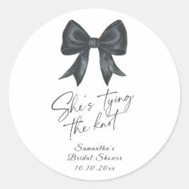 Black Bow Sie bindet das Brautparty am Knoten Runder Aufkleber