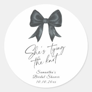 Black Bow Sie bindet das Brautparty am Knoten Runder Aufkleber