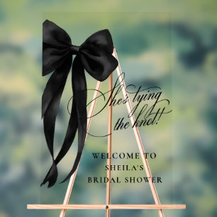 Black Bow Sie bindet das Brautparty des Knotens Acrylschild