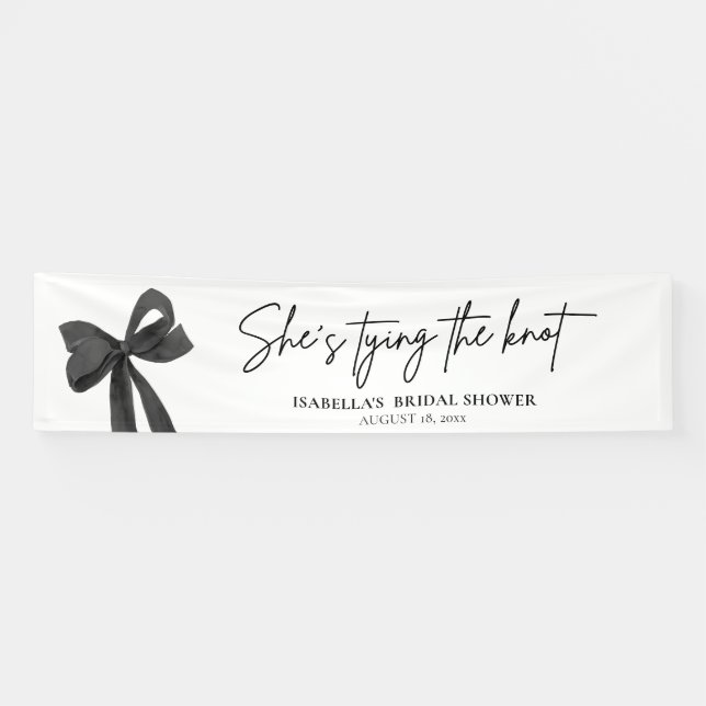 Black Bow Sie bindet das Brautparty des Knotens Banner (Horizontal)