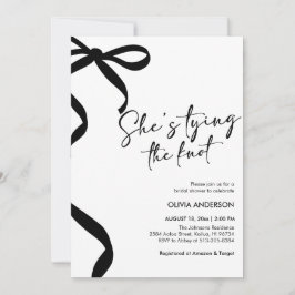 Black Bow Sie bindet das Brautparty des Knotens Einladung