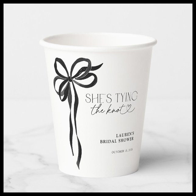 Black Bow Sie bindet das Brautparty des Knotens Pappbecher (Von Creator hochgeladen)