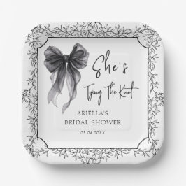 Black Bow Sie bindet das Brautparty des Knotens Pappteller