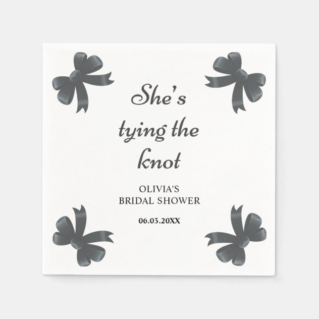 Black Bow Sie bindet das Brautparty des Knotens Serviette (Vorderseite)