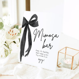 Black Bow Sie bindet das Knot-Mimosa-Bar-Zeichen Sockelschild