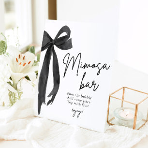 Black Bow Sie bindet das Knot-Mimosa-Bar-Zeichen Sockelschild