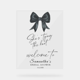 Black Bow Sie bindet den Knoten Bridal Willkommen Acrylschild